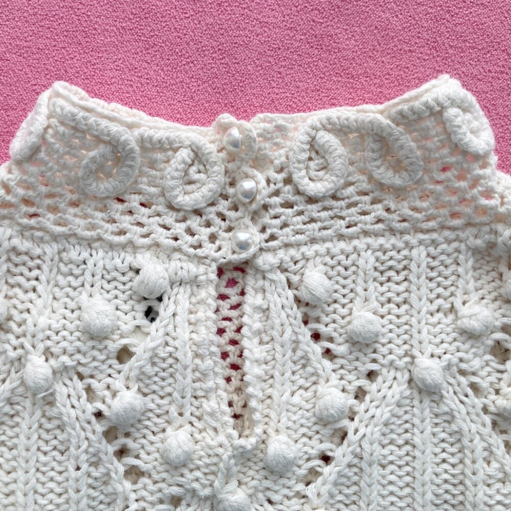 Vintage Bobbled Cotton Sweater by Design Zone Two 1989 - Picture 6 of 11